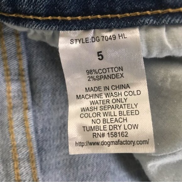 DOGMA DENIM High Rise Jeans Hem Slits Slim Leg Denim Stretch Waist Skinny Fit 26 - Picture 10 of 13